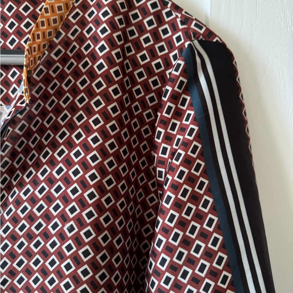 Zara Tunic Style Top L Multi Colored Button Front… - image 6